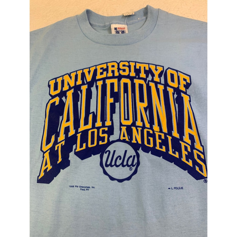 Vintage 1989 UCLA Bruins T-Shirt Single Stitch America's Finest Blue NWT Flaw M